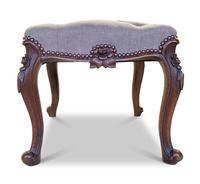 Walnut Upholstered Footstool (3 of 7) Walnut Upholstered Footstool (3 of 7)