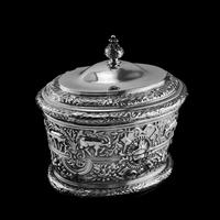 Rare Antique Solid Silver Cellini Tea Caddy Box - Mappin & Webb 1902 (12 of 28) Rare Antique Solid Silver Cellini Tea Caddy Box - Mappin & Webb 1902 (12 of 28)