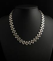 Antique Victorian Silver Collar Necklace, Brick Link (3 of 12) Antique Victorian Silver Collar Necklace, Brick Link (3 of 12)