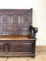 Antique 19th Century Carved Oak Settle (4 of 10) Antique 19th Century Carved Oak Settle (4 of 10)