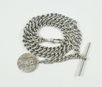 Beautiful Solid Silver Henry Allday Double Link Albert Chain & T BAR (7 of 12) Beautiful Solid Silver Henry Allday Double Link Albert Chain & T BAR (7 of 12)