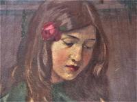 Christine McGregor, Girl Reading, pastel on board, c1918, signed, period frame (5 of 9) Christine McGregor, Girl Reading, pastel on board, c1918, signed, period frame (5 of 9)