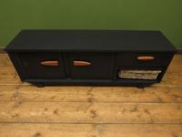 Vintage Mid Century Black Painted Sideboard, TV Cabinet with Basket, Gothic (11 of 14) Vintage Mid Century Black Painted Sideboard, TV Cabinet with Basket, Gothic (11 of 14)
