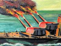 Large Marine Oil Painting WW2 Sea Battle "HMS Battleship Hood The Last Moments" (8 of 8) Large Marine Oil Painting WW2 Sea Battle "HMS Battleship Hood The Last Moments" (8 of 8)
