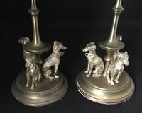 Pair of Georgian Brass Dog Decorated Candlesticks (4 of 4) Pair of Georgian Brass Dog Decorated Candlesticks (4 of 4)