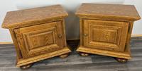 Pair of  Bedside Tables Vintage French Nightstands Cabinets Panelled Doors (1 of 11)