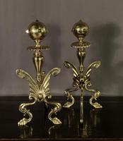 Superb Pair of Brass Aesthetic Movement Victorian Fire Dogs (5 of 6) Superb Pair of Brass Aesthetic Movement Victorian Fire Dogs (5 of 6)
