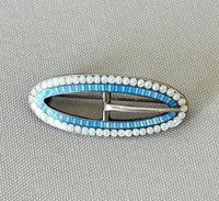 Lovely Petite Silver & Enamel Buckle Brooch
