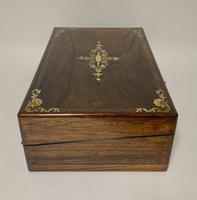 Antique Victorian Rosewood Abalone Mother of Pearl Inlaid Writing Slope Box (10 of 13) Antique Victorian Rosewood Abalone Mother of Pearl Inlaid Writing Slope Box (10 of 13)