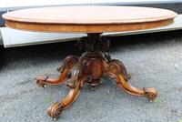 1880's Burr Walnut Loo Table Top with Ornate Base (2 of 5) 1880's Burr Walnut Loo Table Top with Ornate Base (2 of 5)