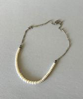 An Art Deco Silver & Pearl Necklace