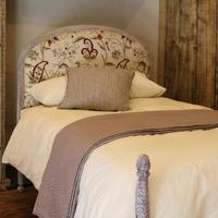 Upholstered Antique Bed with Painted Frame (2 of 8) Upholstered Antique Bed with Painted Frame (2 of 8)
