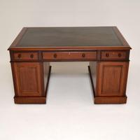 Antique Victorian Mahogany Leather Top Partners Desk (9 of 12) Antique Victorian Mahogany Leather Top Partners Desk (9 of 12)