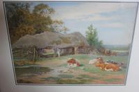 Antique Original Watercolour - Cows Resting - Charles James Adams c.1900 (3 of 9) Antique Original Watercolour - Cows Resting - Charles James Adams c.1900 (3 of 9)