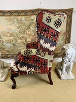 Kilim Covered Wingback Armchair on Ball & Claw Feet (5 of 9) Kilim Covered Wingback Armchair on Ball & Claw Feet (5 of 9)