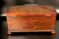 Exceptional Regency Period Brass Inlaid Tea Caddy (5 of 5) Exceptional Regency Period Brass Inlaid Tea Caddy (5 of 5)