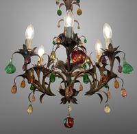 Murano Glass a Fruit Venetian 6 Arm Toleware Ceiling Light Chandelier (3 of 9) Murano Glass a Fruit Venetian 6 Arm Toleware Ceiling Light Chandelier (3 of 9)
