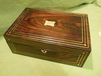 Inlaid Unisex Rosewood Jewellery Box + Tray. c1835 (2 of 12) Inlaid Unisex Rosewood Jewellery Box + Tray. c1835 (2 of 12)