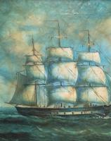 Original Seascape Oil Painting of 18th Century Tall-Masted Ship on the High Seas (3 of 12) Original Seascape Oil Painting of 18th Century Tall-Masted Ship on the High Seas (3 of 12)
