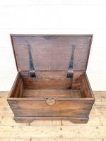 Antique Mahogany Metal Bound Trunk with Wheels (6 of 10) Antique Mahogany Metal Bound Trunk with Wheels (6 of 10)