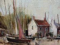 Large Oil on Canvas Dockside View Listed Artist Ira Englefield (7 of 12) Large Oil on Canvas Dockside View Listed Artist Ira Englefield (7 of 12)