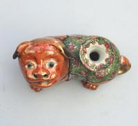 Chinese Canton Famille Rose Porcelain Buddhist Lion Candlestick 19th Century (5 of 9) Chinese Canton Famille Rose Porcelain Buddhist Lion Candlestick 19th Century (5 of 9)