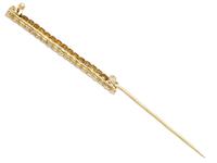 1.12ct Sapphire & 1.78ct Diamond, 12ct Yellow Gold & Palladium Bar Brooch c.1930 (6 of 9) 1.12ct Sapphire & 1.78ct Diamond, 12ct Yellow Gold & Palladium Bar Brooch c.1930 (6 of 9)