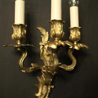 French Pair Of Gilt Bronze Antique Wall Lights (9 of 10) French Pair Of Gilt Bronze Antique Wall Lights (9 of 10)