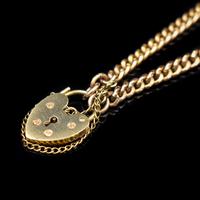 Vintage Heart Padlock Fancy Curb 9ct 9K Gold Bracelet 6" (4 of 11) Vintage Heart Padlock Fancy Curb 9ct 9K Gold Bracelet 6" (4 of 11)