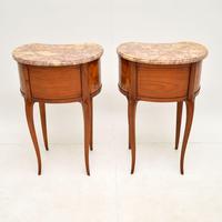 Pair of Antique French Marble Top Kidney Bedside Tables (10 of 12) Pair of Antique French Marble Top Kidney Bedside Tables (10 of 12)