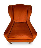 George III Velvet Upholstered Wingback Armchair (2 of 5) George III Velvet Upholstered Wingback Armchair (2 of 5)