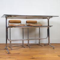 Rare Chrome & Smoked Glass Pieff Eleganza Breakfast Bar & 2 Stools (4 of 15) Rare Chrome & Smoked Glass Pieff Eleganza Breakfast Bar & 2 Stools (4 of 15)