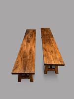 A Pair of Heavy Oak Benches (3 of 4) A Pair of Heavy Oak Benches (3 of 4)
