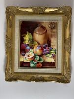 Hand Painted Porcelain Still Life Plaque Roger Shufflebotham