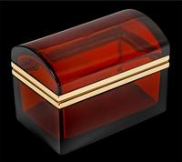 Antique Bohemian Ruby Glass Casket / Box (5 of 5) Antique Bohemian Ruby Glass Casket / Box (5 of 5)