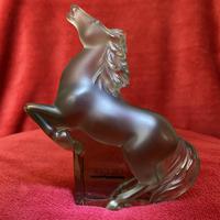 Lalique "Kazak" Rearing Horse Sculpture Modelled in Charcoal Clear & Frosted Glass (3 of 7) Lalique "Kazak" Rearing Horse Sculpture Modelled in Charcoal Clear & Frosted Glass (3 of 7)
