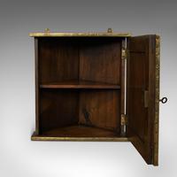 Petite Corner Cupboard, Brass, Mahogany, Wall, Cabinet, Art Nouveau, Victorian (11 of 12) Petite Corner Cupboard, Brass, Mahogany, Wall, Cabinet, Art Nouveau, Victorian (11 of 12)