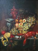 Fine Early 20thc Antique Still Life Oil Painting - Fruit & Shellfish - Minor TLC (4 of 14) Fine Early 20thc Antique Still Life Oil Painting - Fruit & Shellfish - Minor TLC (4 of 14)