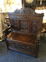 Victorian Antique Green Man Carved Oak Settle / Hall Seat / Monks Bench (3 of 10) Victorian Antique Green Man Carved Oak Settle / Hall Seat / Monks Bench (3 of 10)