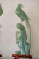 Pair of Chinese Carved Jade Birds of Paradise on Stands (11 of 15) Pair of Chinese Carved Jade Birds of Paradise on Stands (11 of 15)