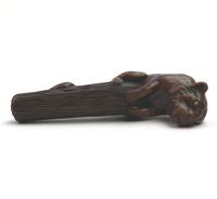 Good Carved Boxwood Novelty Parasol Handle of Tiger Glass Eyes c.1900 (4 of 8) Good Carved Boxwood Novelty Parasol Handle of Tiger Glass Eyes c.1900 (4 of 8)