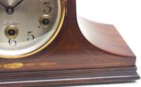 Mahogany Hat Shaped English Westminster 8-day Mantel Clock with Silver Dial (4 of 12) Mahogany Hat Shaped English Westminster 8-day Mantel Clock with Silver Dial (4 of 12)