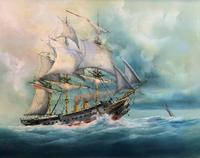 HMS Warrior Under Sail & Steam! - Original 20thc Seascape Oil On Canvas Painting (13 of 13) HMS Warrior Under Sail & Steam! - Original 20thc Seascape Oil On Canvas Painting (13 of 13)