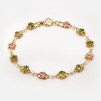 Antique Edwardian Pink Tourmaline Pearl and Peridot Bracelet Circa 1900’s Antique Edwardian Pink Tourmaline Pearl and Peridot Bracelet Circa 1900’s