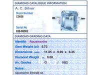 5.72ct Aquamarine & Diamond 15ct White Gold Dress Ring - Vintage c.1950 (6 of 9) 5.72ct Aquamarine & Diamond 15ct White Gold Dress Ring - Vintage c.1950 (6 of 9)