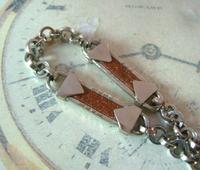 Antique Pocket Watch Chain 1930s Art Deco Silver Chrome & Goldstone Fancy Albert (5 of 10) Antique Pocket Watch Chain 1930s Art Deco Silver Chrome & Goldstone Fancy Albert (5 of 10)