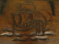 Antique Oak Chest with Carved Ship Detail to Lid Maritime Nautical Storage Chest (5 of 14) Antique Oak Chest with Carved Ship Detail to Lid Maritime Nautical Storage Chest (5 of 14)