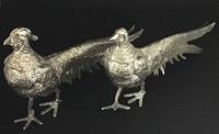 Pair of Vintage Silver Plated Pheasants Menu Holders Pair of Vintage Silver Plated Pheasants Menu Holders