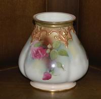 Royal Worcester 1911 Hand Painted Potpourri Vase 'Roses' - Without Cover (3 of 5) Royal Worcester 1911 Hand Painted Potpourri Vase 'Roses' - Without Cover (3 of 5)