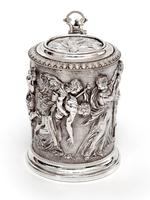 Ornate Victorian Electro Formed Silver Plated Lidded Tankard with Figural Scenes of Musicians (6 of 13) Ornate Victorian Electro Formed Silver Plated Lidded Tankard with Figural Scenes of Musicians (6 of 13)